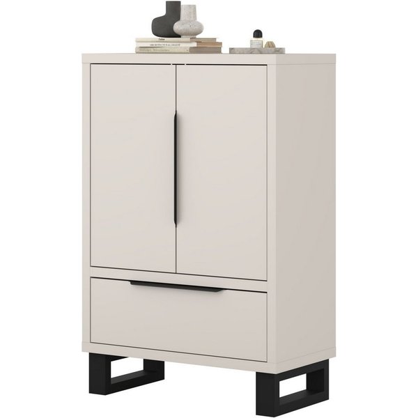 Home affaire Drehtürenschrank Bronne,Breite 89,5 cm, Mehrzweckschrank, Universalschrank, Garderobe Kleiderschrank, 1 Schublade, Metallgriffe, Garderobe