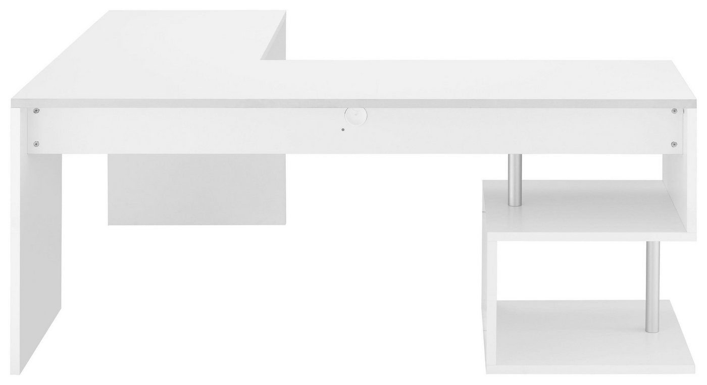 Home affaire Eckschreibtisch Esse, Schreibtisch im modernen Design, mit oder ohne Monitoraufsatz Breite 180/160 cm, "Made in Italy" – Bild 2 von 5