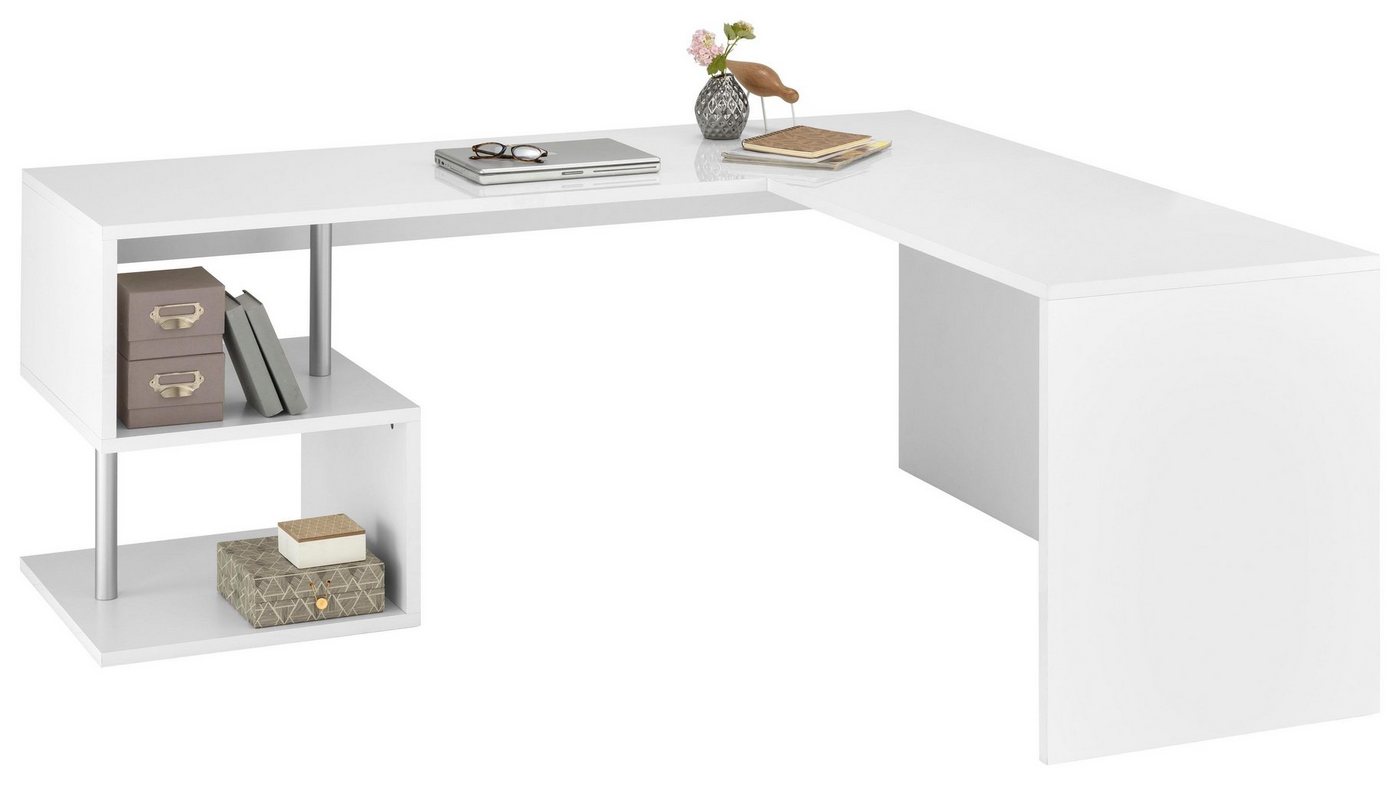 Home affaire Eckschreibtisch Esse, Schreibtisch im modernen Design, mit oder ohne Monitoraufsatz Breite 180/160 cm, "Made in Italy" – Bild 4 von 5