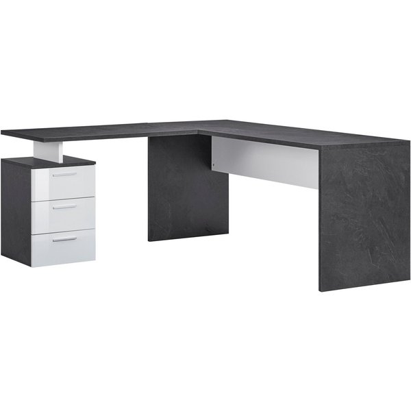 Home affaire Eckschreibtisch New Selina, Schreibtisch, Schubkästen, mit oder ohne Monitoraufsatz, B 180/160 cm