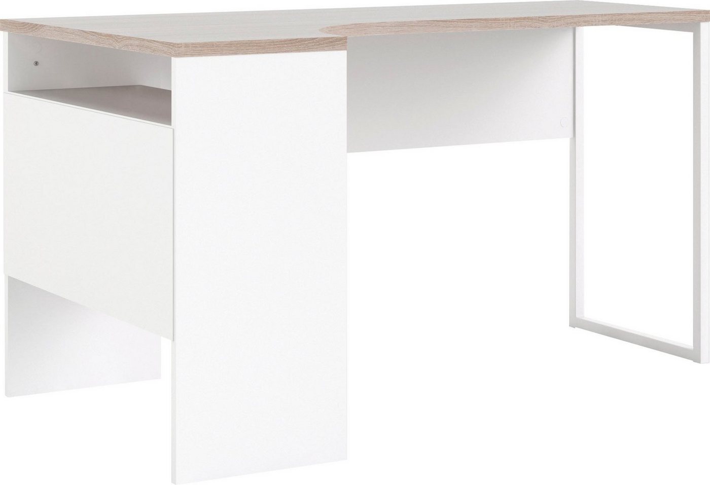Home affaire Eckschreibtisch Plus, Schreibtisch mit vielen Stauraummöglichkeiten, Gestell aus Metall – Bild 4 von 5