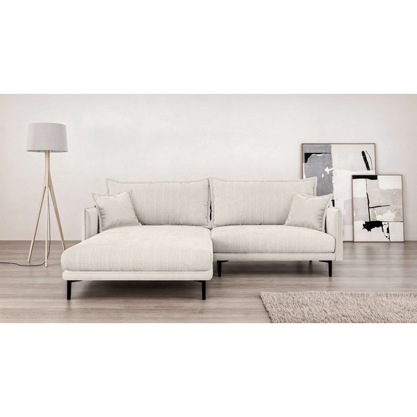Home affaire Ecksofa ALEXANDRIA mit Recamiere rechts oder links bestellbar, moderne Bezüge, L-Form mit Wellenunterfederung, Maße: B/H/T 246/86/190 cm