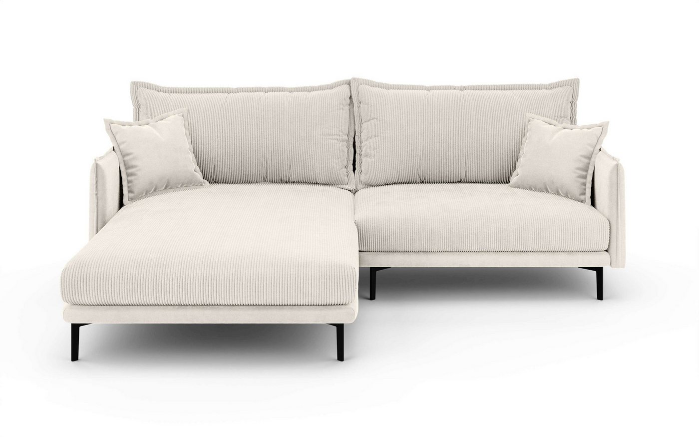Home affaire Ecksofa ALEXANDRIA mit Recamiere rechts oder links bestellbar, moderne Bezüge, L-Form mit Wellenunterfederung, Maße: B/H/T 246/86/190 cm – Bild 2 von 5