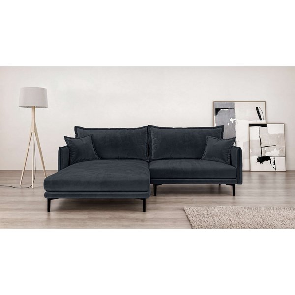 Home affaire Ecksofa ALEXANDRIA mit Recamiere rechts oder links bestellbar, moderne Bezüge, L-Form mit Wellenunterfederung, Maße: B/H/T 246/86/190 cm