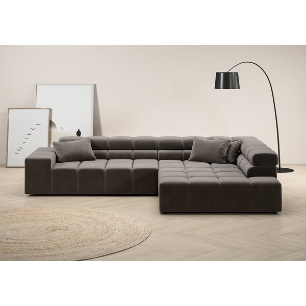 Home affaire Ecksofa Ancona, Ecksofa, incl. Kopfteilverstellung, Breite 319 cm, L-Form, wahlweise motorische Sitztiefenverstellung, auch in Cord + Easy Care