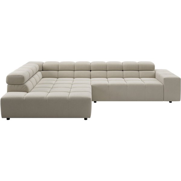 Home affaire Ecksofa Ancona, Ecksofa, incl. Kopfteilverstellung, Breite 319 cm, L-Form, wahlweise elektrische Sitztiefenverstellung