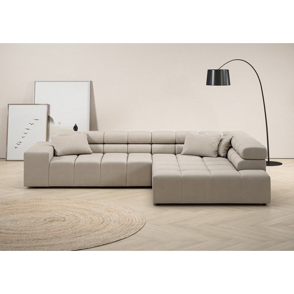 Home affaire Ecksofa Ancona, Ecksofa, incl. Kopfteilverstellung, Breite 319 cm, L-Form, wahlweise motorische Sitztiefenverstellung, auch in Cord + Easy Care
