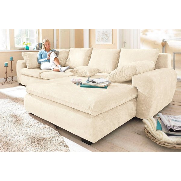 Home affaire Ecksofa Cara Mia L-Form, B: 325 cm, XXL-Sofa mit 4 Zierkissen, mit Schlaffunktion & Bettkasten, Liegefl. 145x270 cm