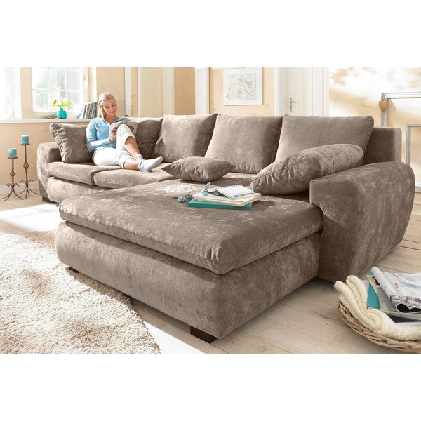 Home affaire Ecksofa Cara Mia L-Form, B: 325 cm, XXL-Sofa mit 4 Zierkissen, mit Schlaffunktion & Bettkasten, Liegefl. 145x270 cm