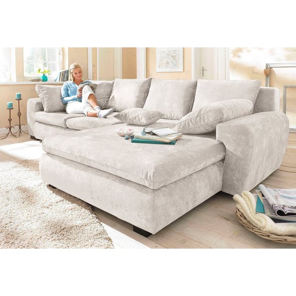 Home affaire Ecksofa Cara Mia L-Form, B: 325 cm, XXL-Sofa mit 4 Zierkissen, optional Schlaffunktion & Bettkasten, Liegefl. 145x270 cm