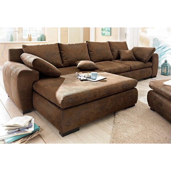 Home affaire Ecksofa Cara Mia L-Form, B: 325 cm, XXL-Sofa mit 4 Zierkissen, mit Schlaffunktion & Bettkasten, Liegefl. 145x270 cm