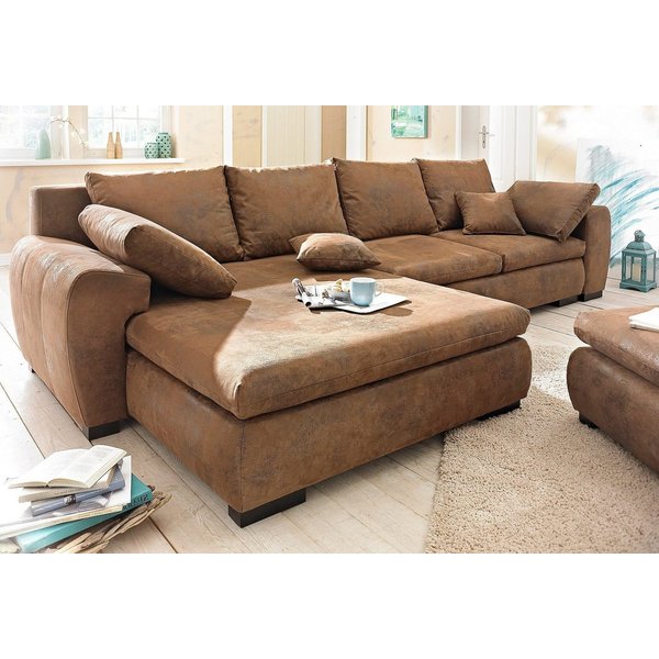 Home affaire Ecksofa Cara Mia L-Form, B: 325 cm, XXL-Sofa mit 4 Zierkissen, optional Schlaffunktion & Bettkasten, Liegefl. 145x270 cm