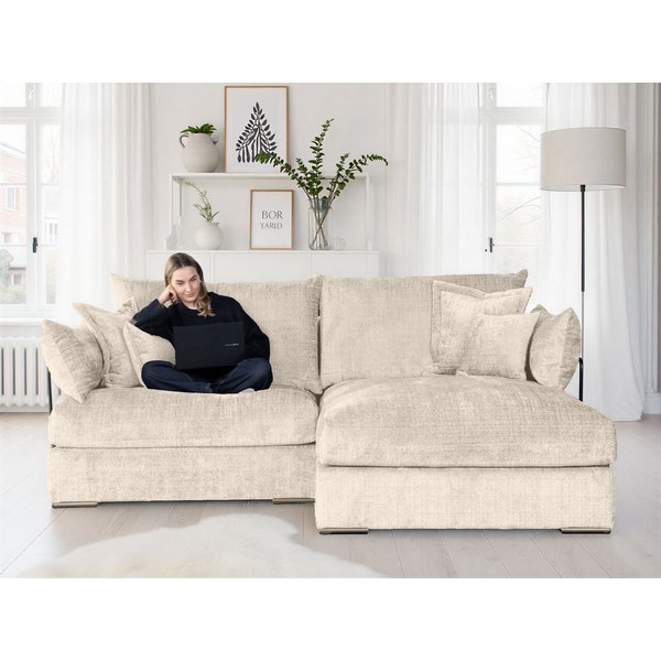 Home affaire Ecksofa Casa XL L-Form, B: 190 cm, 4 Zierkissen, Mega-Sofa, in Cord oder Chenille-Struktur, Federkern