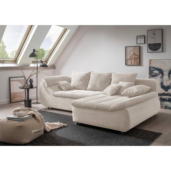 Home affaire Ecksofa Imola, bequem, aktuelle Steppung im Sitz, L-Form, Breite 270cm, wahlweise mit Bettfunktion
