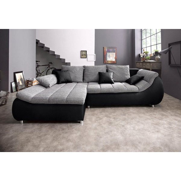 Home affaire Ecksofa Imola, bequem, aktuelle Steppung im Sitz, L-Form, Breite 270cm, wahlweise mit Bettfunktion