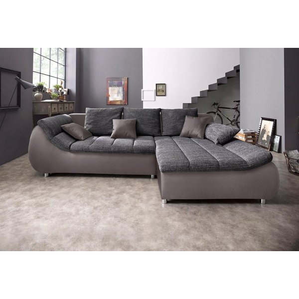 Home affaire Ecksofa Imola, bequem, aktuelle Steppung im Sitz, L-Form, Breite 270cm, wahlweise mit Bettfunktion