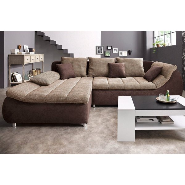 Home affaire Ecksofa Imola, bequem, aktuelle Steppung im Sitz, L-Form, Breite 270cm, wahlweise mit Bettfunktion