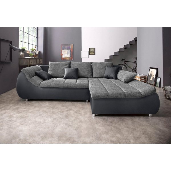Home affaire Ecksofa Imola, bequem, aktuelle Steppung im Sitz, L-Form, Breite 270cm, wahlweise mit Bettfunktion