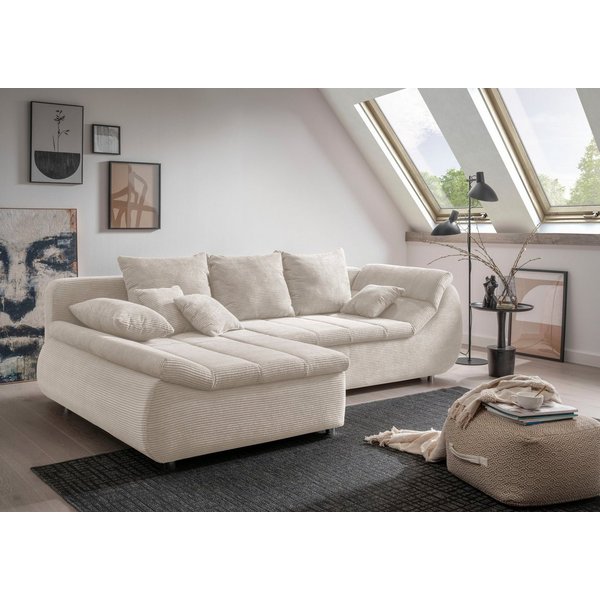 Home affaire Ecksofa Imola, bequem, aktuelle Steppung im Sitz, L-Form, Breite 270cm, wahlweise mit Bettfunktion