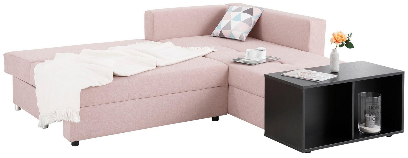 Home affaire Ecksofa Italia L-Form, B: 217 cm, Schlaffunktion, Bettkasten, Federkern, frei stellbar, mit Zierkissen, Gästebettfunktion – Bild 4 von 5
