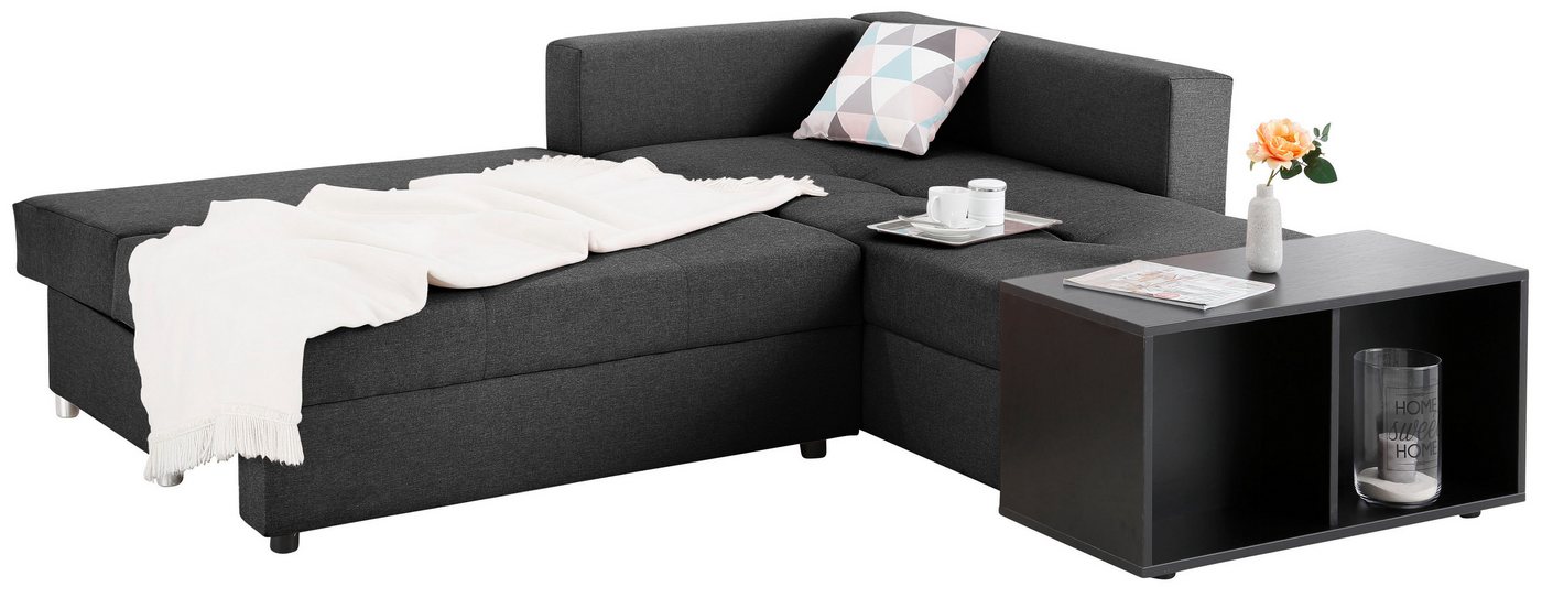 Home affaire Ecksofa Italia L-Form, B: 217 cm, Schlaffunktion, Bettkasten, Federkern, frei stellbar, mit Zierkissen, Gästebettfunktion – Bild 3 von 5
