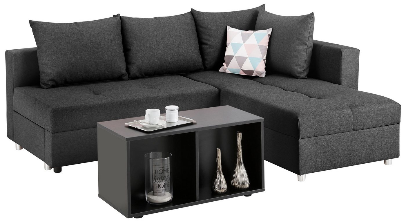 Home affaire Ecksofa Italia L-Form, B: 217 cm, Schlaffunktion, Bettkasten, Federkern, frei stellbar, mit Zierkissen, Gästebettfunktion – Bild 4 von 5