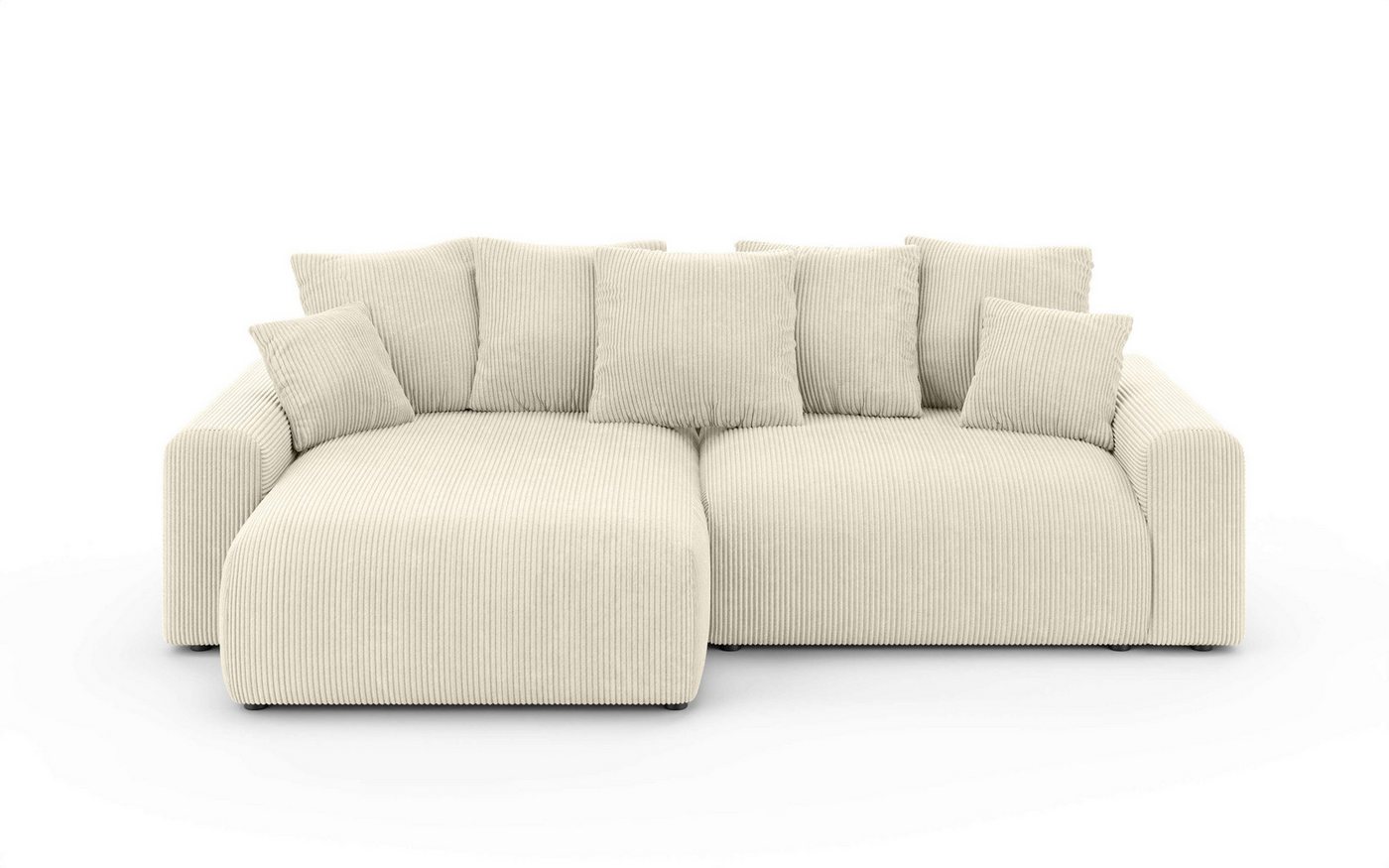 Home affaire Ecksofa LAKESIDE klein mit Bettfunktion und Bettkasten, B/T/H 235/142/84 cm, L-Form, Recamiere beidseitig montierbar, mit Wellenunterfederung – Bild 2 von 5