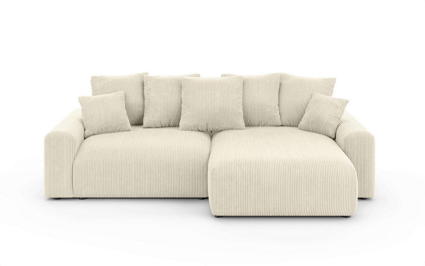 Home affaire Ecksofa LAKESIDE klein mit Bettfunktion und Bettkasten, B/T/H 235/142/84 cm, L-Form, Recamiere beidseitig montierbar, mit Wellenunterfederung – Bild 5 von 5