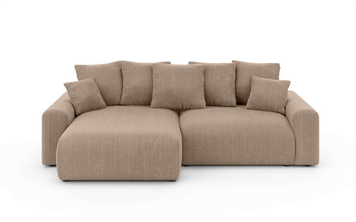 Home affaire Ecksofa LAKESIDE klein mit Bettfunktion und Bettkasten, B/T/H 235/142/84 cm, L-Form, Recamiere beidseitig montierbar, mit Wellenunterfederung – Bild 2 von 5