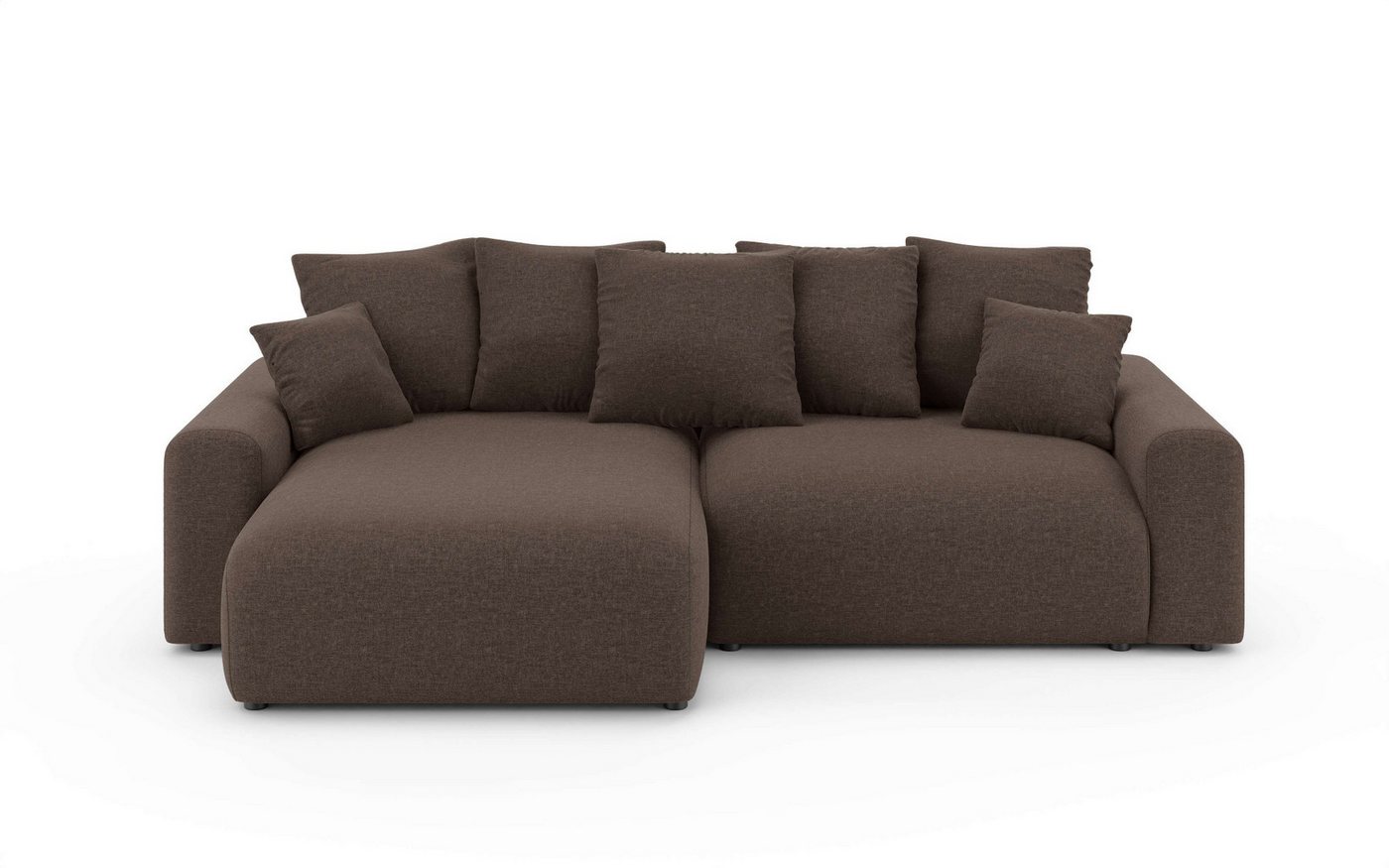 Home affaire Ecksofa LAKESIDE klein mit Bettfunktion und Bettkasten, B/T/H 235/142/84 cm, L-Form, Recamiere beidseitig montierbar, mit Wellenunterfederung – Bild 2 von 5