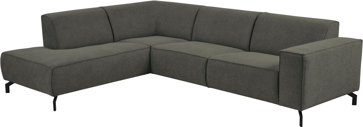 Home affaire Ecksofa LORCAN mit Metallfüßen, Breite 275 cm, weiches Sitzgefühl, Metallfüße, Lederoptik, Struktur, Bouclé – Bild 4 von 5