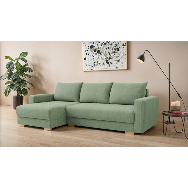 Home affaire Ecksofa MAGHERA universell Schlafsofa mit Bettkasten, Maße B/T/H: 255/142/84cm, L-Form mit Recamiere rechts oder links montierbar, hoher Sitzkomfor