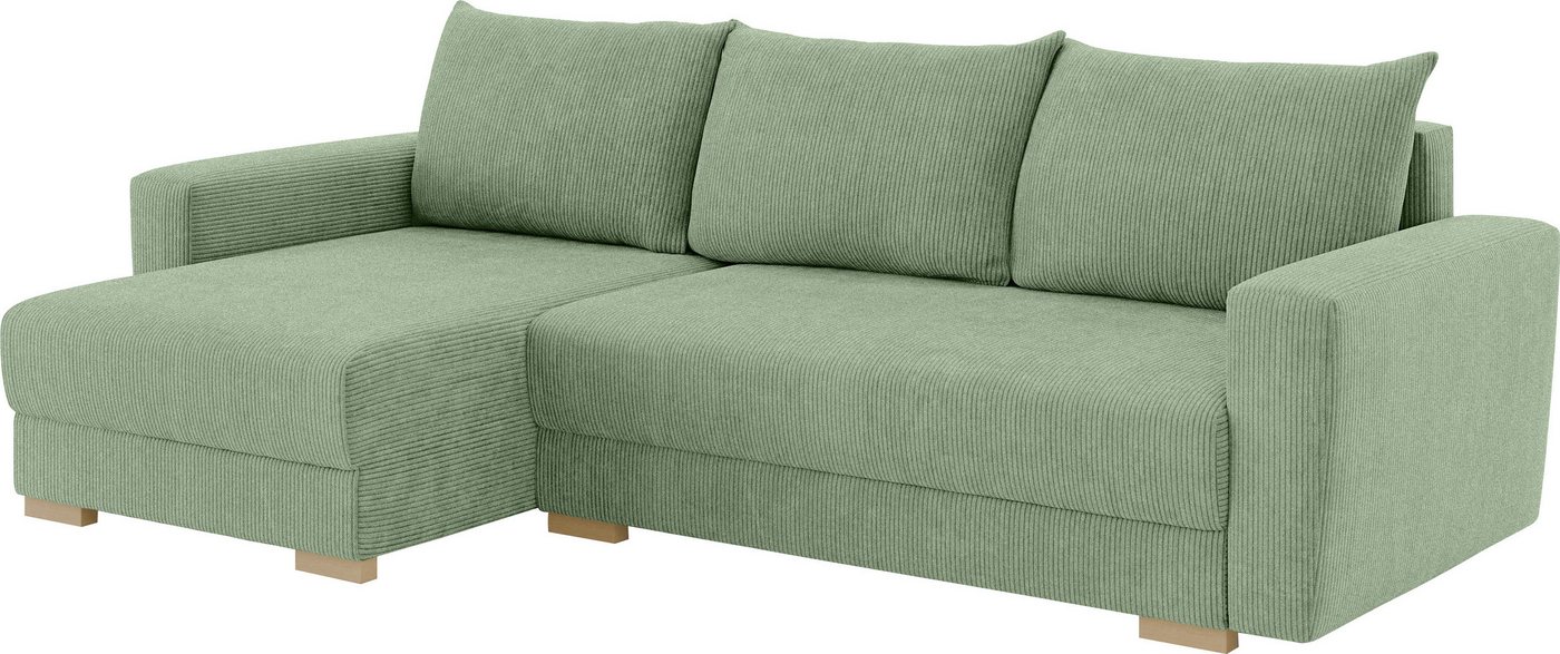 Home affaire Ecksofa MAGHERA universell Schlafsofa mit Bettkasten, Maße B/T/H: 255/142/84cm, L-Form mit Recamiere rechts oder links montierbar, hoher Sitzkomfor – Bild 5 von 5