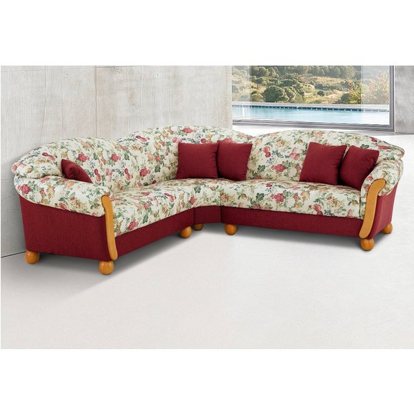 Home affaire Ecksofa Milano, bequem mit Federkern, B/T/H 233/233/83cm, Landhausstil, L-Form, gleichschenklig