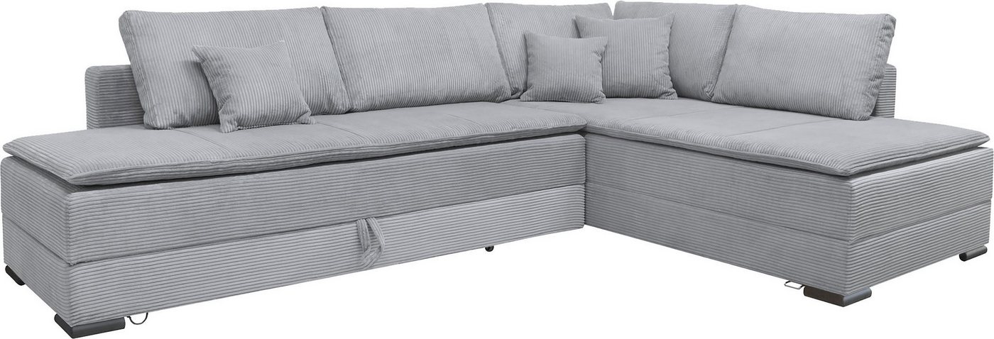 Home affaire Ecksofa Night & Day L-Form, B: 321 cm, mit Dauer-Schlaffunktion 180x200 cm, Schlaffunktion, Bettkasten, Topper & 3 Zierkissen, Boxspringbett Cord – Bild 2 von 5
