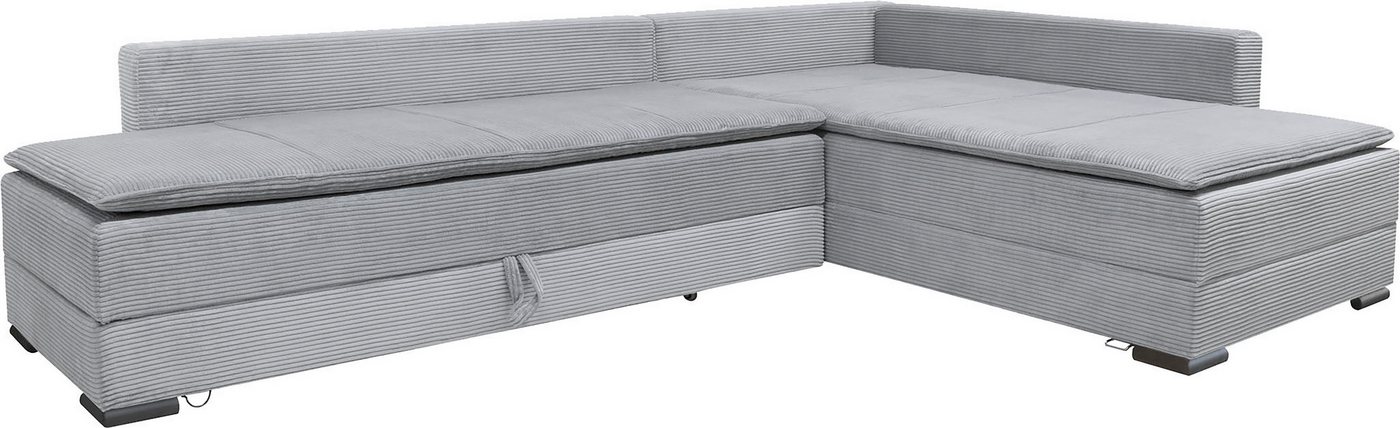 Home affaire Ecksofa Night & Day L-Form, B: 321 cm, mit Dauer-Schlaffunktion 180x200 cm, Schlaffunktion, Bettkasten, Topper & 3 Zierkissen, Boxspringbett Cord – Bild 4 von 5