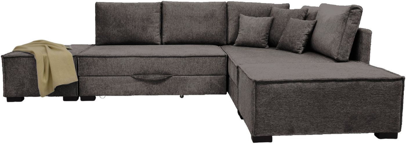 Home affaire Ecksofa Night & Day L-Form, B: 316 cm mit Dauer-Schlaffunktion 180x200 cm, Set: Sofa & Hocker, Schlaffunktion, Bettkasten & Kissen, Boxspringbett – Bild 2 von 5