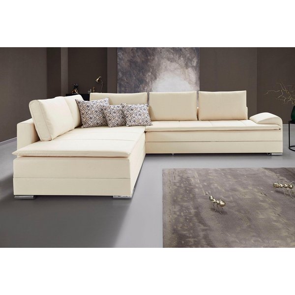 Home affaire Ecksofa Night & Day L-Form, B: 324 cm, Dauer-Schlaffunktion und Armlehne, Schlaffunktion & Bettkasten, Boxspringbett 180x200 cm