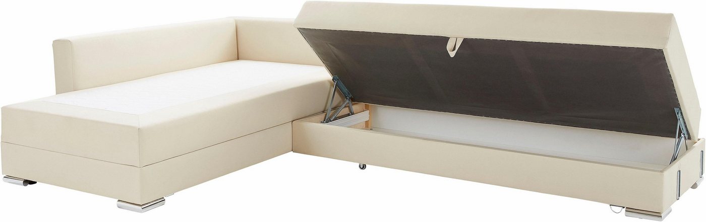 Home affaire Ecksofa Night & Day L-Form, B: 324 cm, Dauer-Schlaffunktion und Armlehne, Schlaffunktion & Bettkasten, Boxspringbett 180x200 cm – Bild 5 von 5