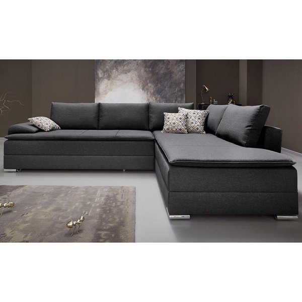 Home affaire Ecksofa Night & Day L-Form, B: 324 cm, Dauer-Schlaffunktion und Armlehne, Schlaffunktion & Bettkasten, Boxspringbett 180x200 cm