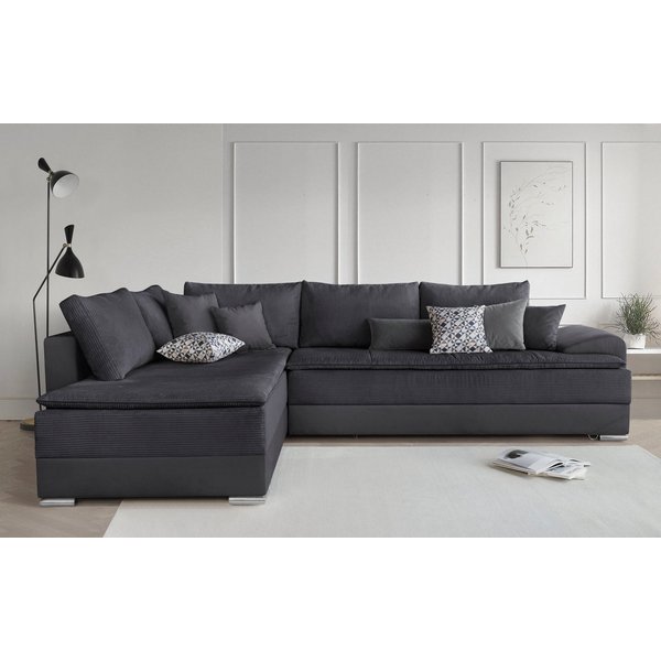 Home affaire Ecksofa Night & Day L-Form, B: 324 cm, Dauer-Schlaffunktion und Armlehne, Schlaffunktion & Bettkasten, Boxspringbett 180x200 cm