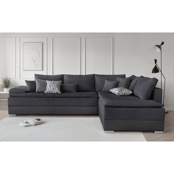 Home affaire Ecksofa Night & Day L-Form, B: 324 cm, Dauer-Schlaffunktion und Armlehne, Schlaffunktion & Bettkasten, Boxspringbett 180x200 cm
