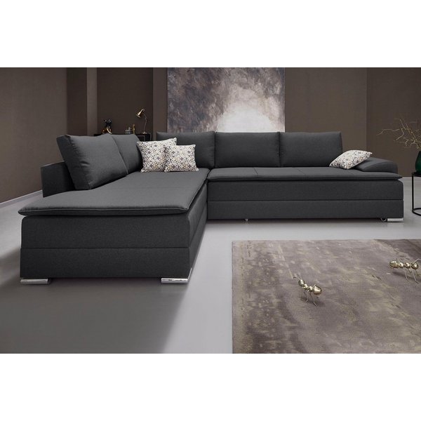 Home affaire Ecksofa Night & Day L-Form, B: 324 cm, Dauer-Schlaffunktion und Armlehne, Schlaffunktion & Bettkasten, Boxspringbett 180x200 cm