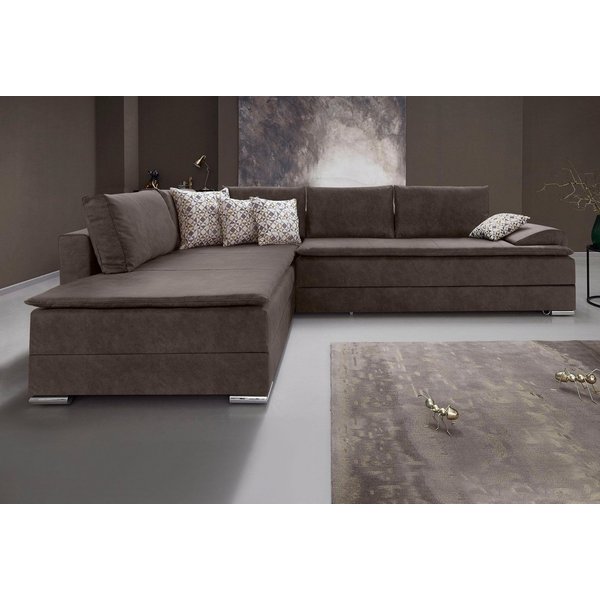 Home affaire Ecksofa Night & Day L-Form, B: 324 cm, Dauer-Schlaffunktion und Armlehne, Schlaffunktion & Bettkasten, Boxspringbett 180x200 cm