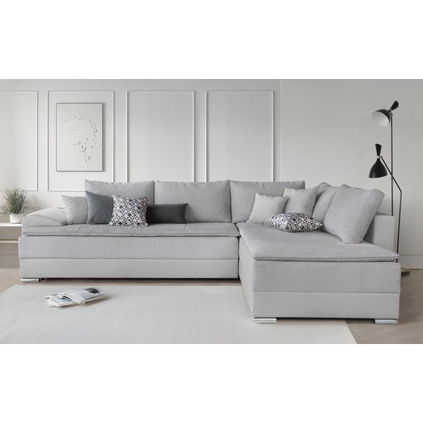 Home affaire Ecksofa Night & Day L-Form, B: 324 cm, Dauer-Schlaffunktion und Armlehne, Schlaffunktion & Bettkasten, Boxspringbett 180x200 cm