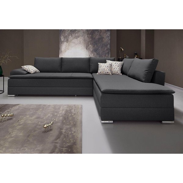 Home affaire Ecksofa Night & Day L-Form, B: 324 cm, Dauer-Schlaffunktion und Armlehne, Schlaffunktion & Bettkasten, Boxspringbett 180x200 cm