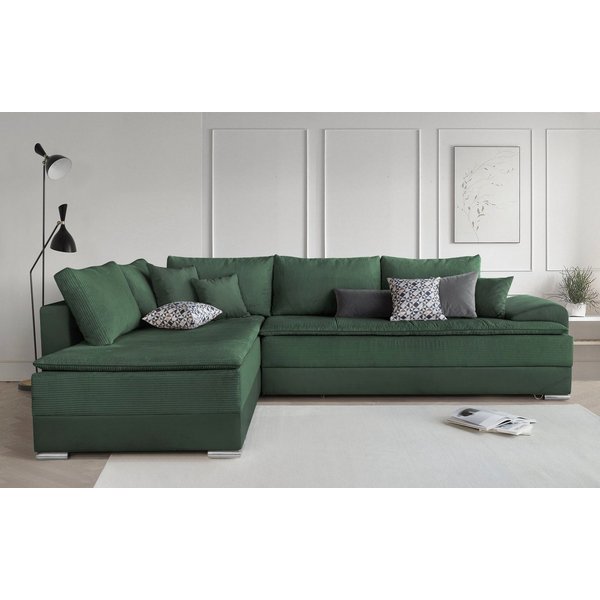 Home affaire Ecksofa Night & Day L-Form, B: 324 cm, Dauer-Schlaffunktion und Armlehne, Schlaffunktion & Bettkasten, Boxspringbett 180x200 cm