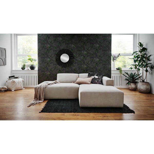 Home affaire Ecksofa Noord mit Kedernaht, Breite 227 cm, L-Form, Cord, Struktur, Webstoff, mit Wellenunterfederung, Massivholzrahmen