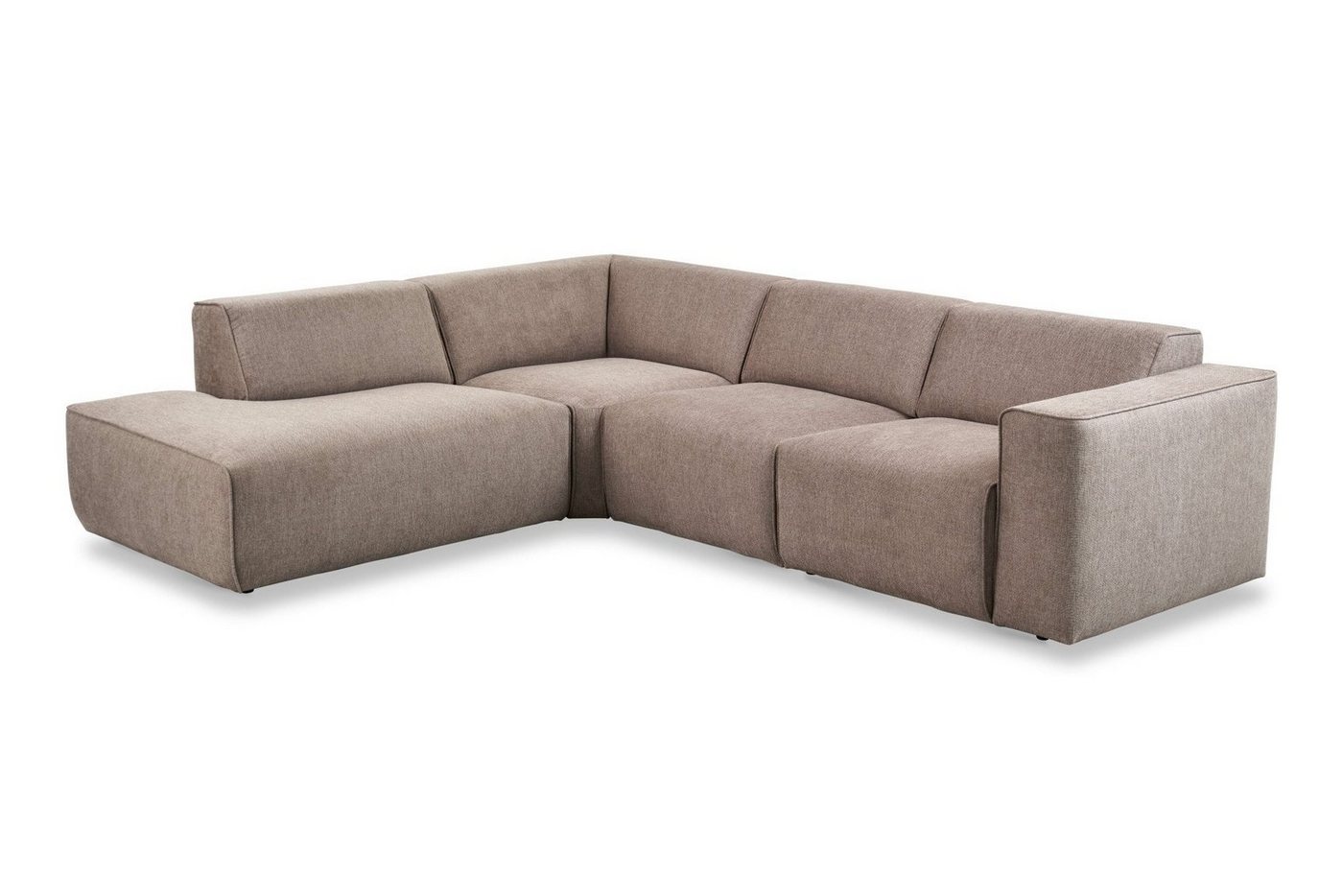 Home affaire Ecksofa Noord mit Kedernaht, Breite 282 cm, L-Form, Webstoff, mit Wellenunterfederung, Massivholzrahmen – Bild 5 von 5