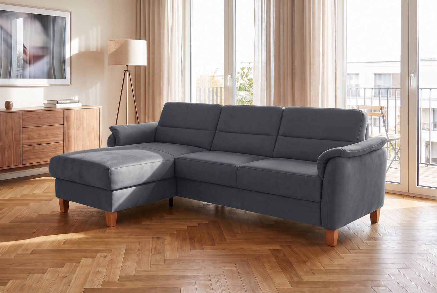 Home affaire Ecksofa Palmera L-Form, B: 244 cm - OTTO. Verlässliche Qualität., optional Schlaffunktion & Bettkasten, Federkern – Bild 2 von 5
